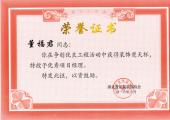 董福君优秀项目经理荣誉证书（2016年）